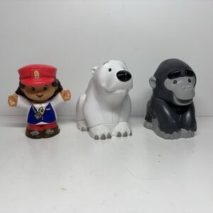 Little People Animal Lot - Polar Bear, Gorilla, & Female Zookeeper Figures